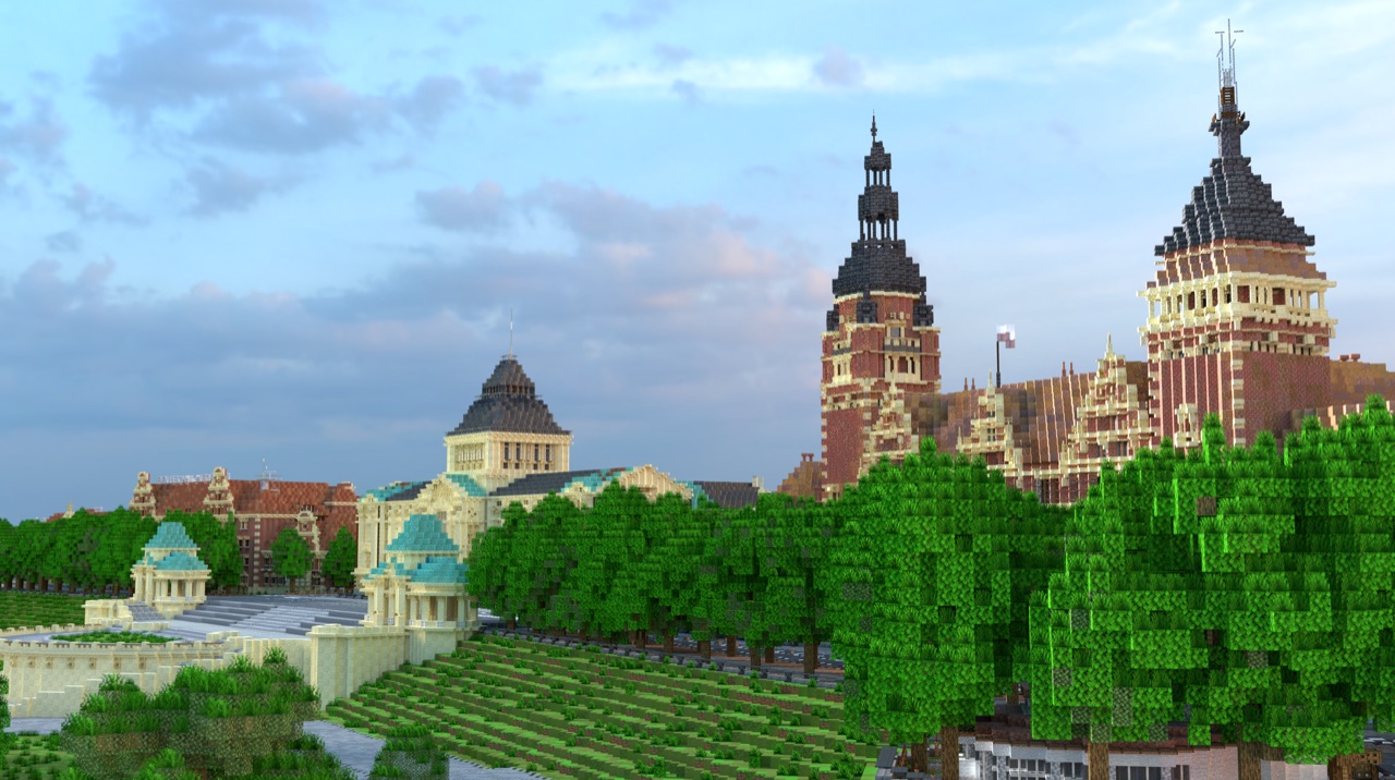 Szczecin odtworzone w Minecraft — projekt BTE Poland