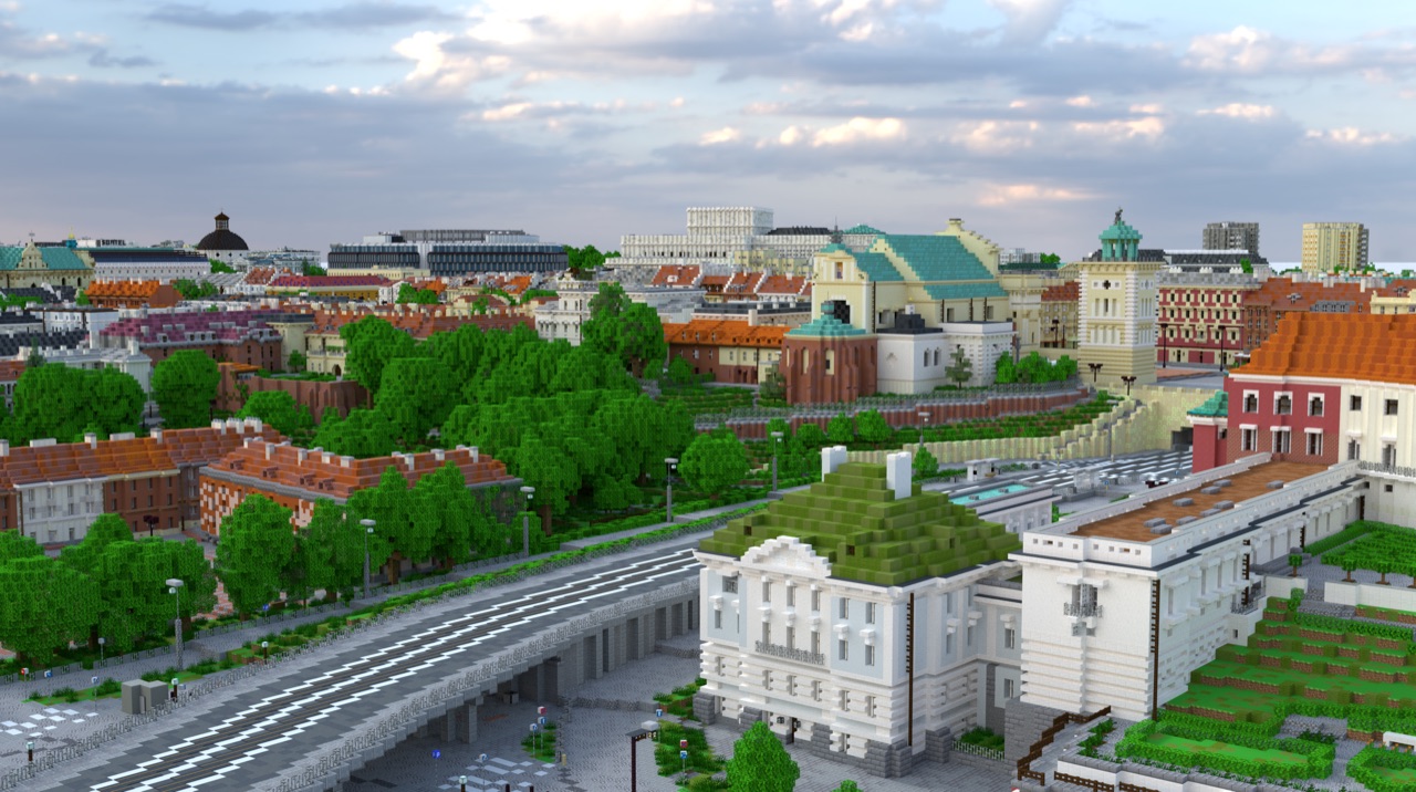 Warszawa odtworzone w Minecraft — projekt BTE Poland